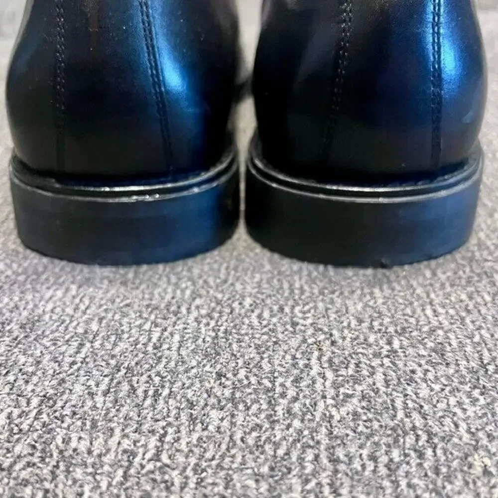 Franco Fortini Dallas Oxford Shoes Mens 9.5 M Black Leather Lace Up Square Toe